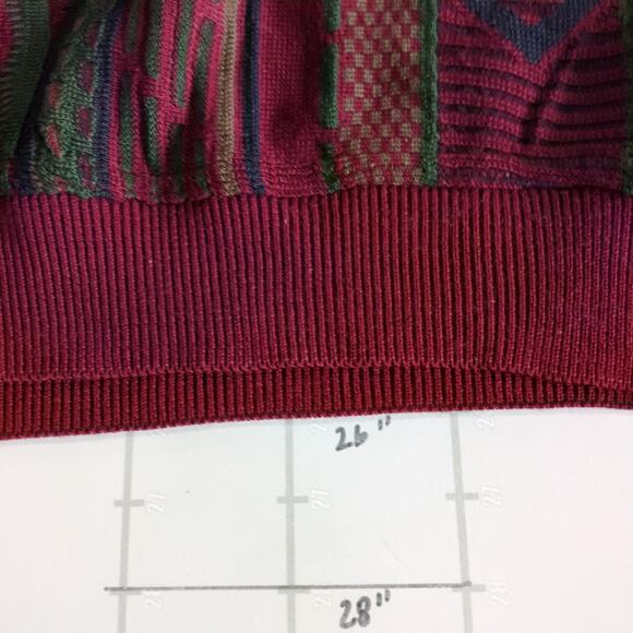 Vintage Norm Thompson Coogi Style Sweater Mens L Red Maroon 3D 90s Sweatshirt - Picture 9 of 9